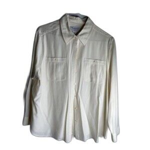 Westbound Woman White Long Sleeve Work Blouse Size 1X Rayon/Polyester Blend